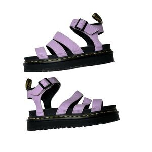 Dr. Marten | Blaire Platform Sandals in Lilac Pisa Leather US 8